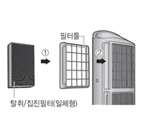 전문필터 교체방법 새 전문필터를 필터틀에 끼우는 이미지
